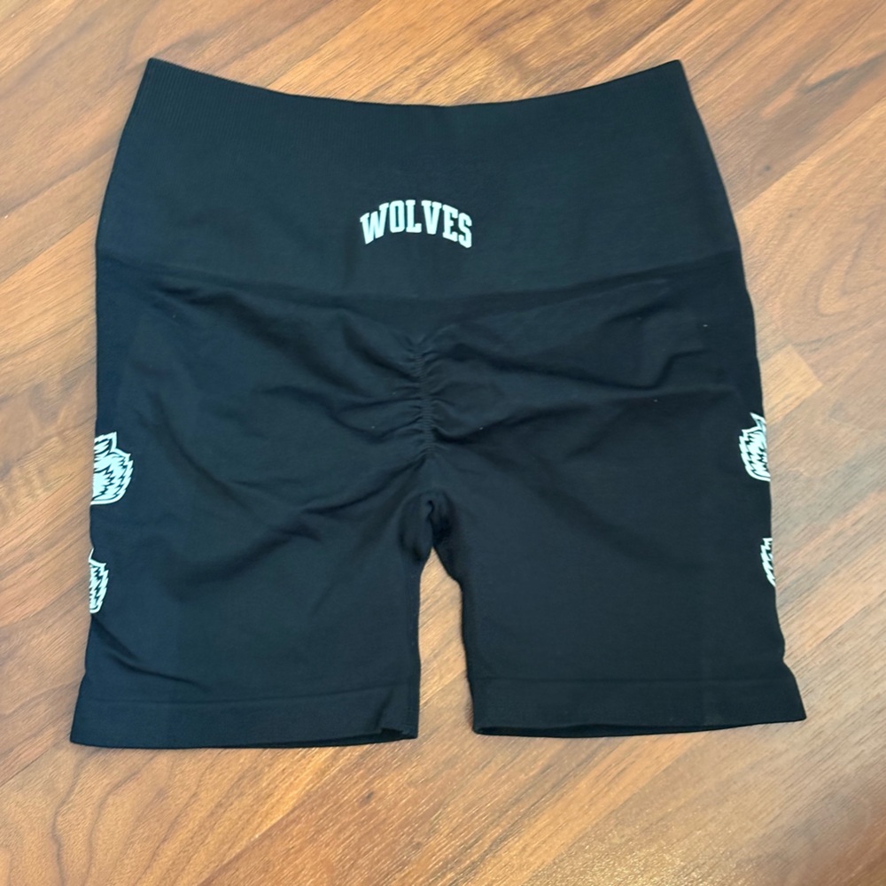 Black Wolves Biker Shorts